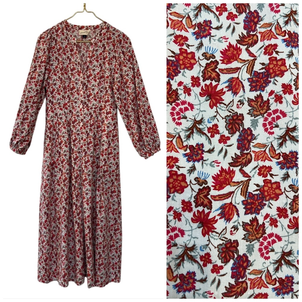 Universal Thread Floral Button Front Long Sleeve … - image 1